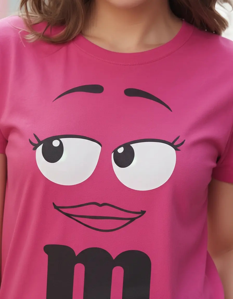 Camiseta Rosa M&m Infantil Mod. 3