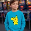 Moletom Flanelado Infantil Blue Com Estampa Do Pikachu mlc