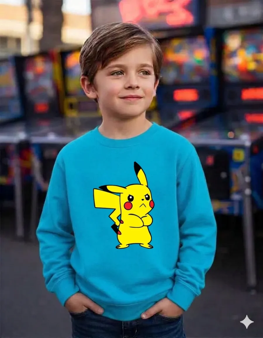 Moletom Flanelado Infantil Blue Com Estampa Do Pikachu mlc
