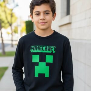 D_NQ_NP_2X_733755-MLB112528860591_052026-F-camiseta-infantil-manga-longa-preta-minecraft-silk-screen-hq Camiseta Manga Comprida Longa Preta Infantil Unissex Minecraft Creeper Silk Screen Manual mlc