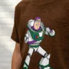 Camiseta Manga Curta Marrom Infantil Buzz Lightyear Toy Story mlc