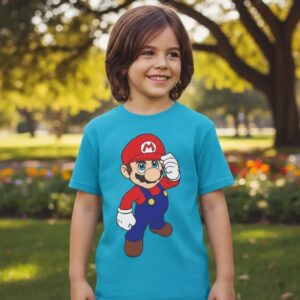 D_NQ_NP_2X_738975-MLB111646593277_052026-F-camiseta-mario-bros-infantil-mod-2 Camiseta Azul-turquesa Infantil Mário Bros Mod.2 mlc