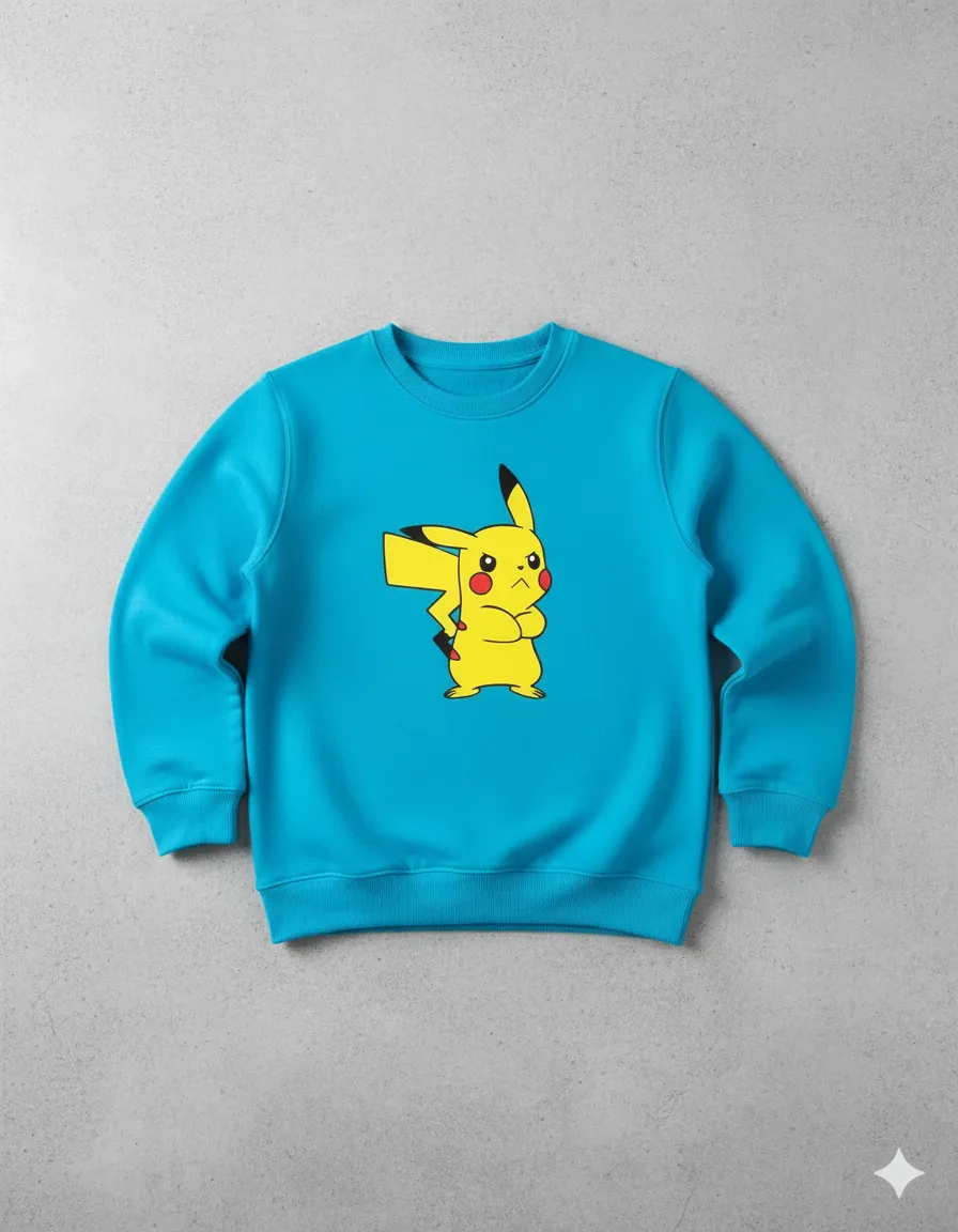Moletom Flanelado Infantil Blue Com Estampa Do Pikachu mlc