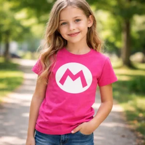 D_NQ_NP_2X_742122-MLB110504730717_042026-F-camiseta-mario-infantil- Camiseta Rosa Infantil Mário Bros Logo M mlc