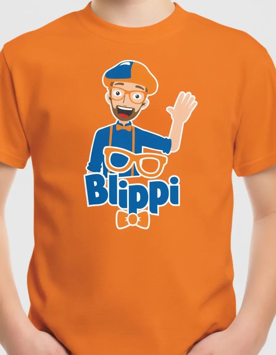 D_NQ_NP_2X_745262-MLB110712164799_042026-F-camiseta-blippi-infantil Camiseta Manga Curta Infantil Unissex Laranja Blippi Youtuber mlc