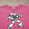 Camiseta Manga Curta Rosa Infantil Buzz Lightyear Toy Story mlc