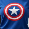Camiseta Azul Manga Curta Baby Look Capitão América mlc