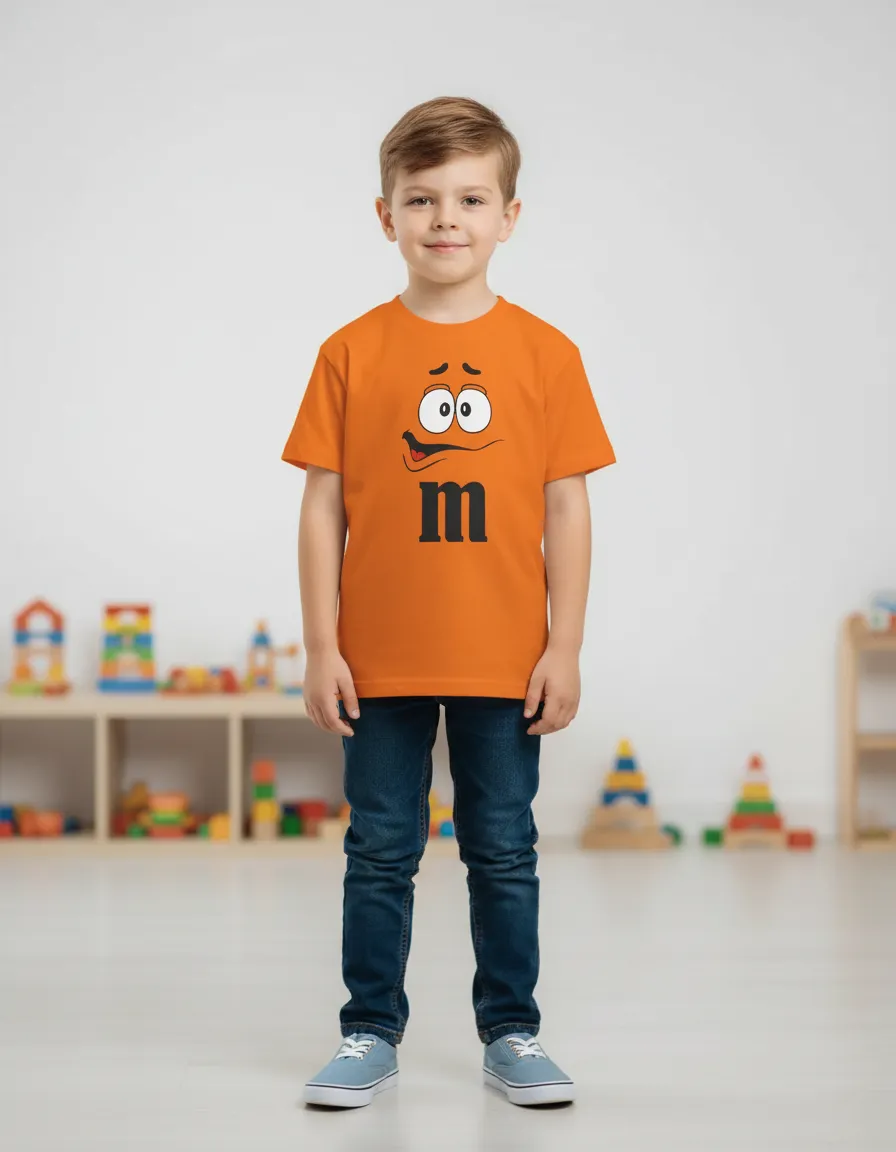 Camiseta Laranja Infantil M&m spe