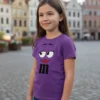 Camiseta Roxa Infantil Unissex m&m mod 3 mlc