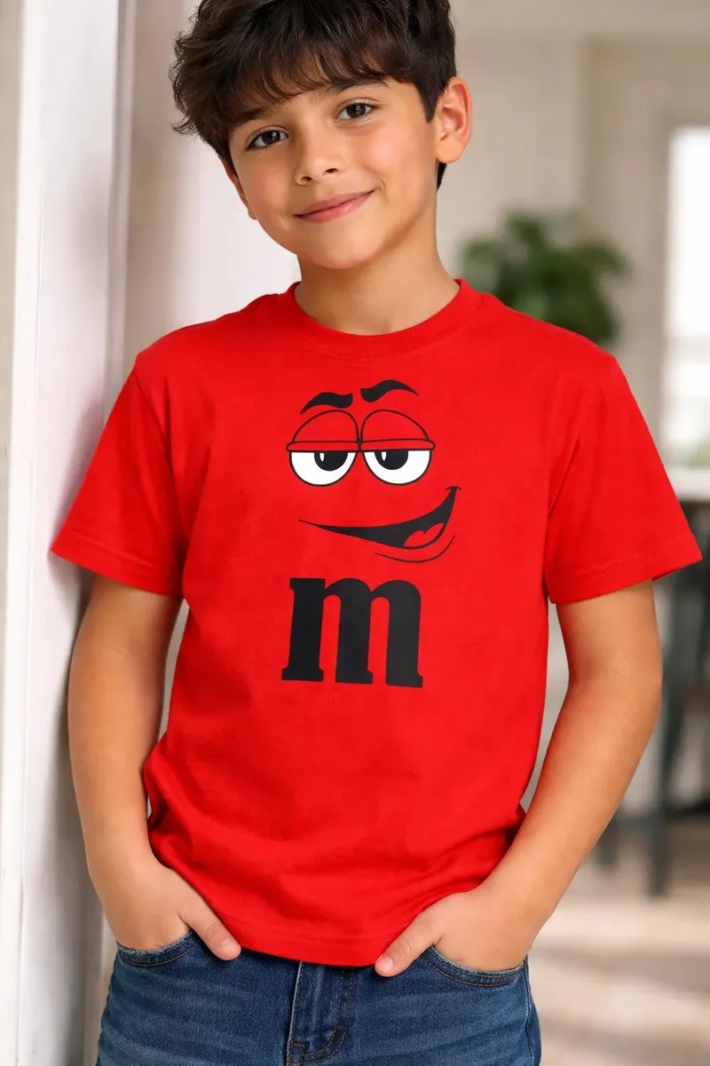 Camiseta Vermelha Infantil M&m mlc