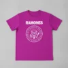 Camiseta Infantil Unissex Roxa Banda Ramones T-shirt Premium spe