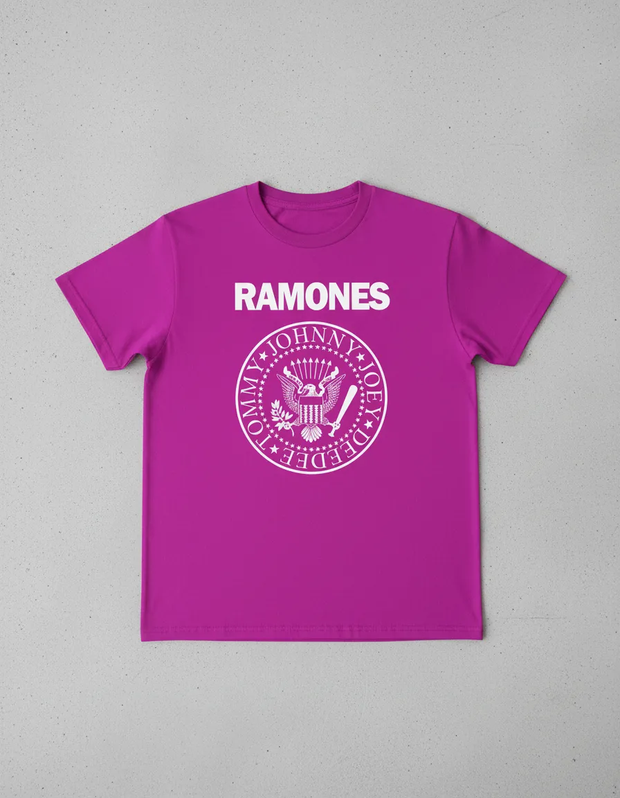 Camiseta Infantil Unissex Roxa Banda Ramones T-shirt Premium spe