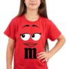 Camiseta Infantil Vermelha M&m Meninas Infantil Mod3 mlc