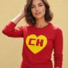 Camiseta Vermelha Feminina Baby Look Manga Longa Chapolin mlc