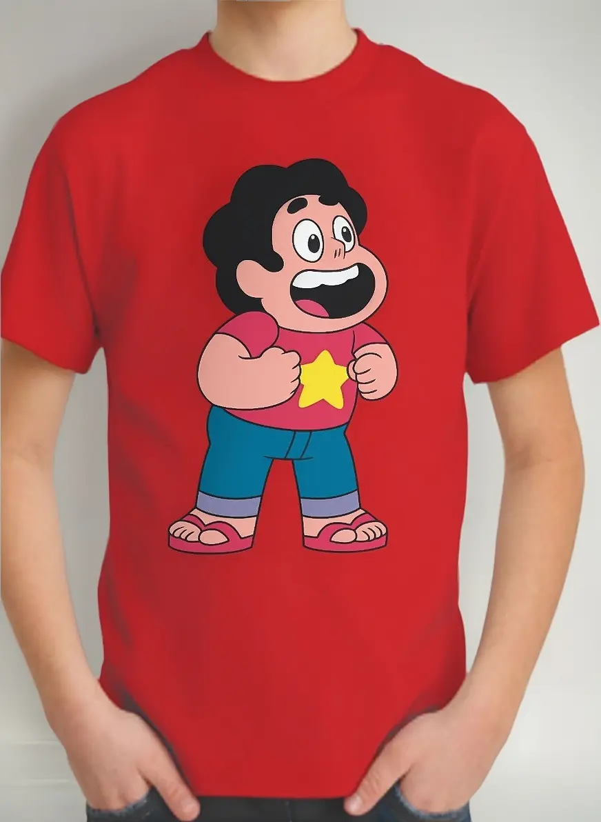 Camiseta Vermelha Steven Universo ( Infantil ) mlc