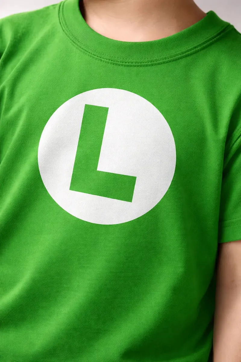 Camiseta Verde Infantil Luigi mlc