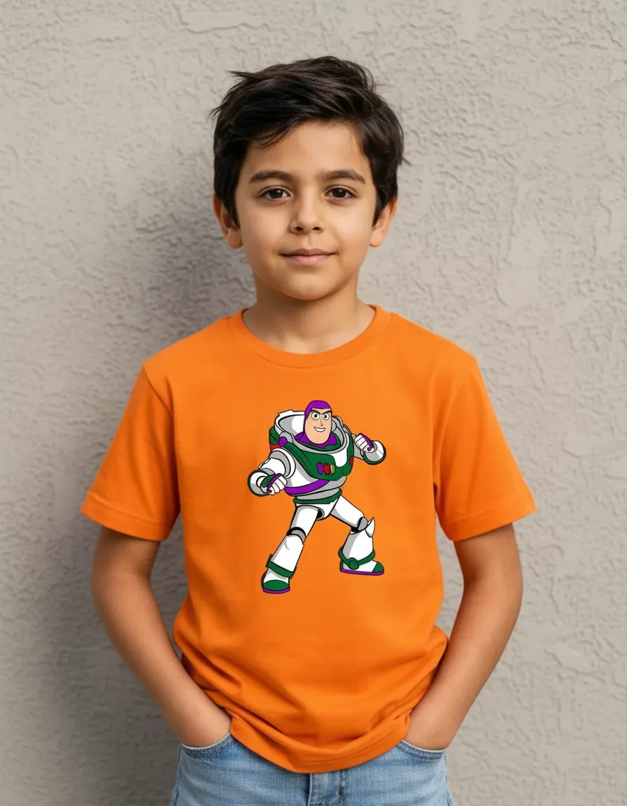 Camiseta Manga Curta Laranja Infantil Buzz Toy Story mlr