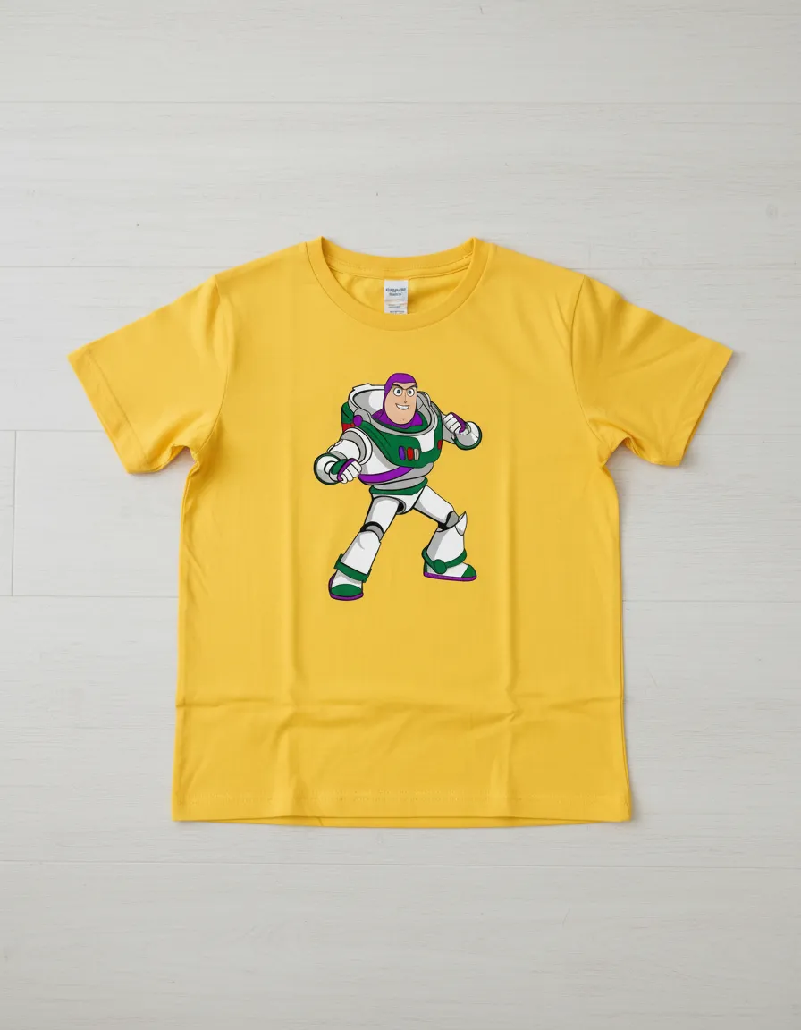 Camiseta Amarela Manga Curta Infantil Buzz Lightyear Toy Story spe
