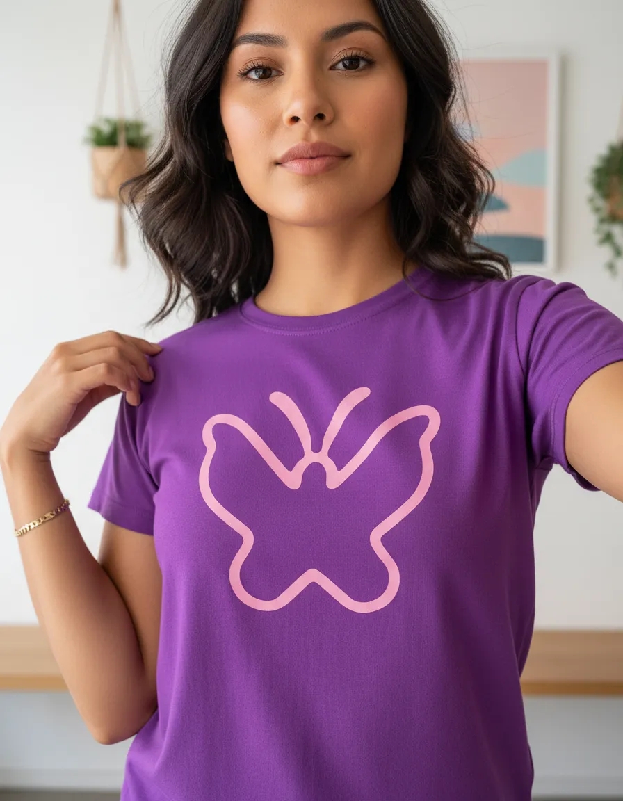 Camiseta Roxa Aventureiros Adulto Baby Look mlr