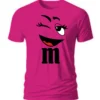 Camiseta Rosa M&m Baby Look Piscadinha Divertido mlc