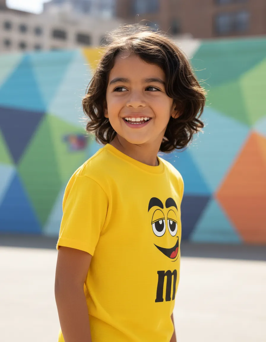 Camiseta Amarela Infantil M&m mlc