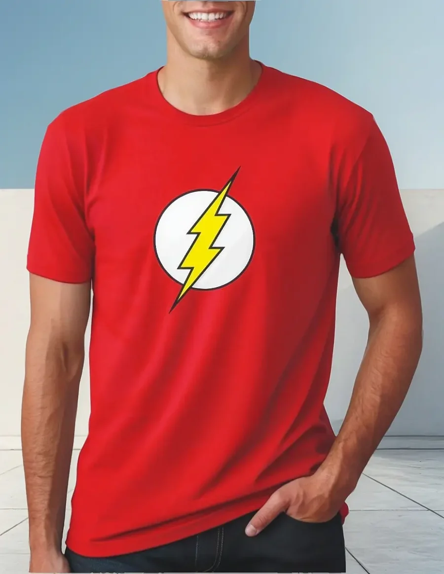 Camiseta Vermelha Adulto Unissex The Flash mlc