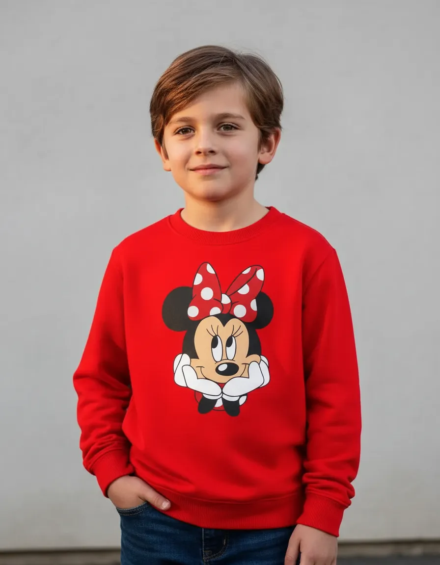 Moletom Vermelho Algodão Flanelado Infantil Minnie Mouse mlc