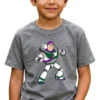 Camiseta Manga Curta Cinza Infantil Buzz Lightyear Toy Story mlc