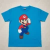 Camiseta Azul-turquesa Infantil Mário Bros Mod.2 mlc