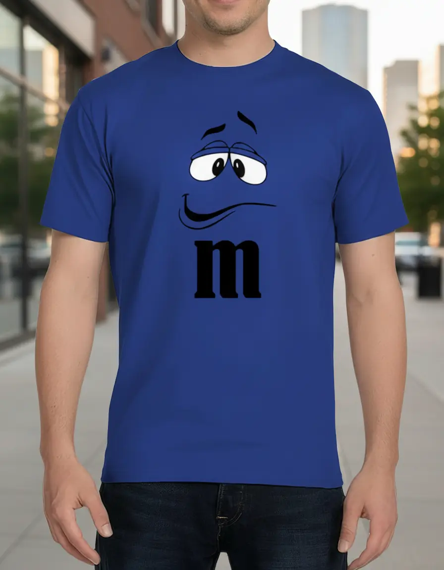 D_NQ_NP_2X_814376-MLA105957162984_022026-F-camiseta-adulto-masculino-mm-carinha Camiseta Azul Adulto Masculino M&m Carinha mlr