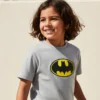 Camiseta Cinza Infantil Unissex Batman mlc