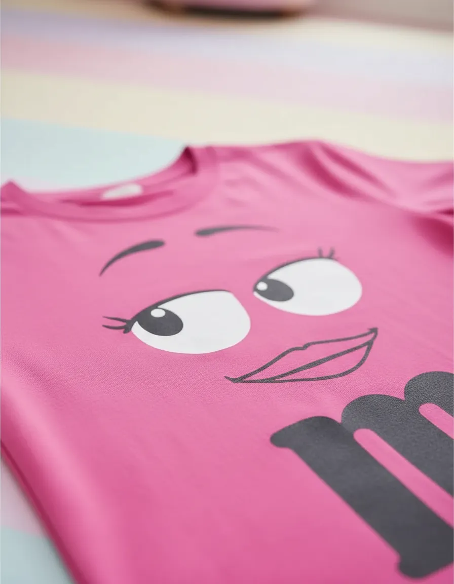 Camiseta Rosa M&m Infantil Mod. 3