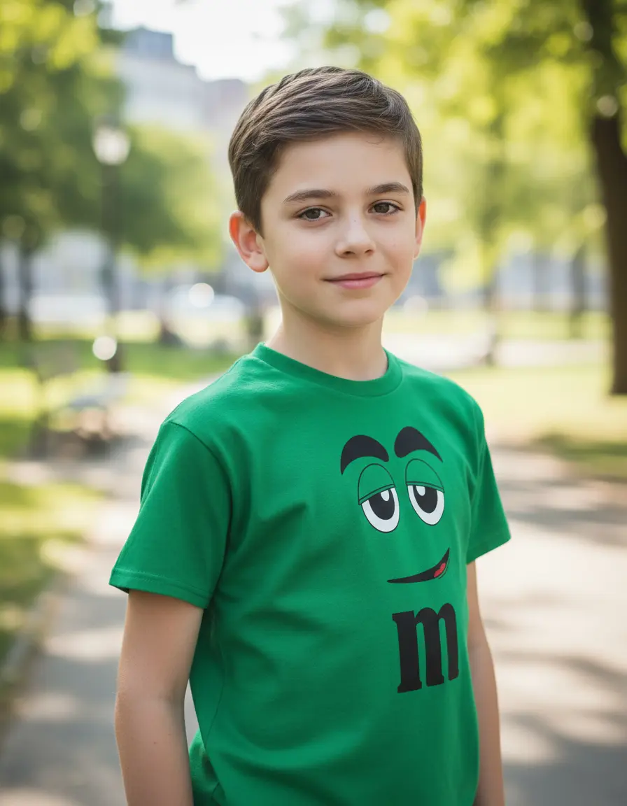 Camiseta Verde Green Infantil Unissex M&m mlr