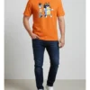 Camiseta Laranja Adulto Unissex Bluey Pai Bandit mlc