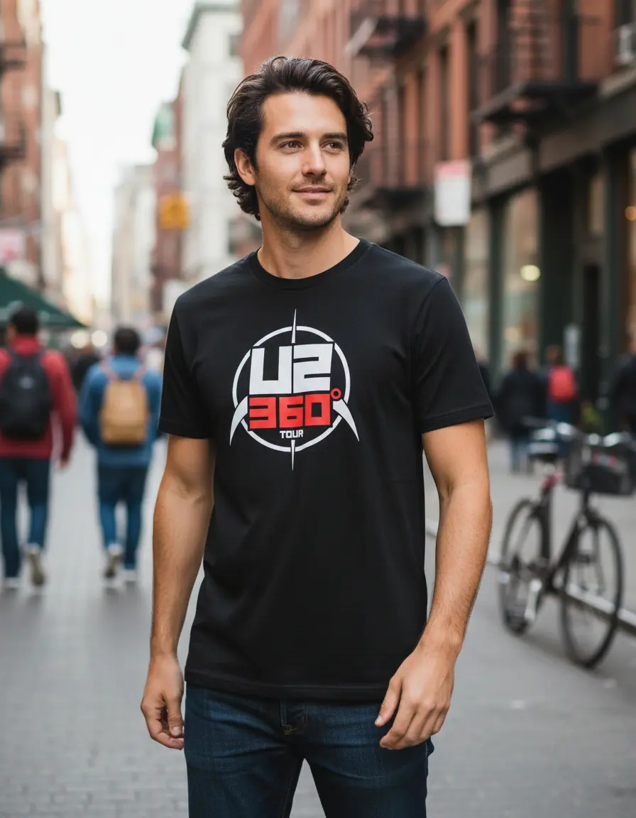 Camiseta Adulto Tradicional Banda U2 360 Tour mlc