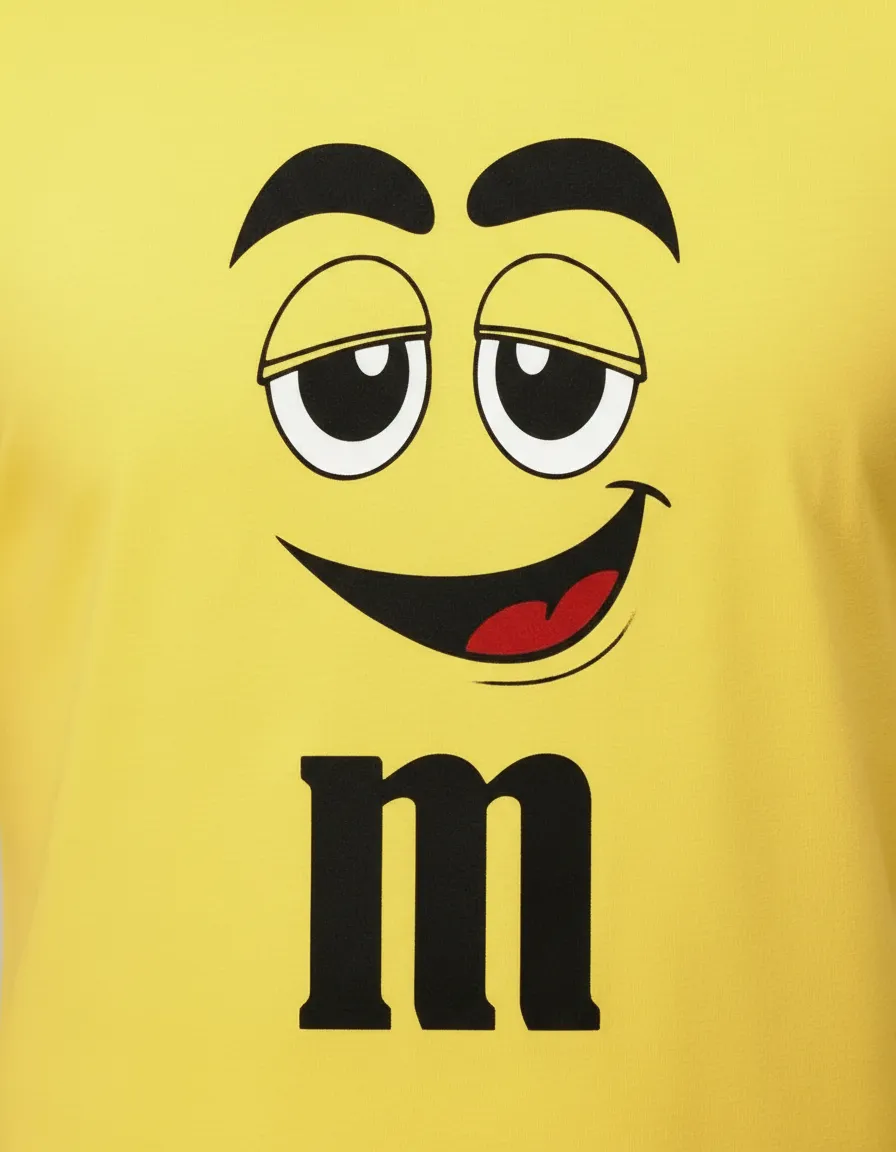 Camiseta Amarela Adulto Masculino M&m Carinha