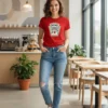 Camiseta Vermelha Baby Look Feminina Ketchup mlc