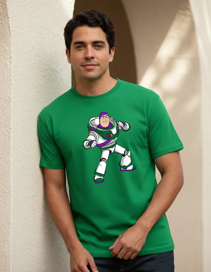 Camiseta Manga Curta Adulto Unissex Verde Buzz Toy Story mlc