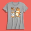 Camiseta Bluey Chilli Mãe Baby Look ( Cinza )