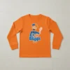 Camiseta Manga Comprida Infantil Unissex Laranja Blippi mlr