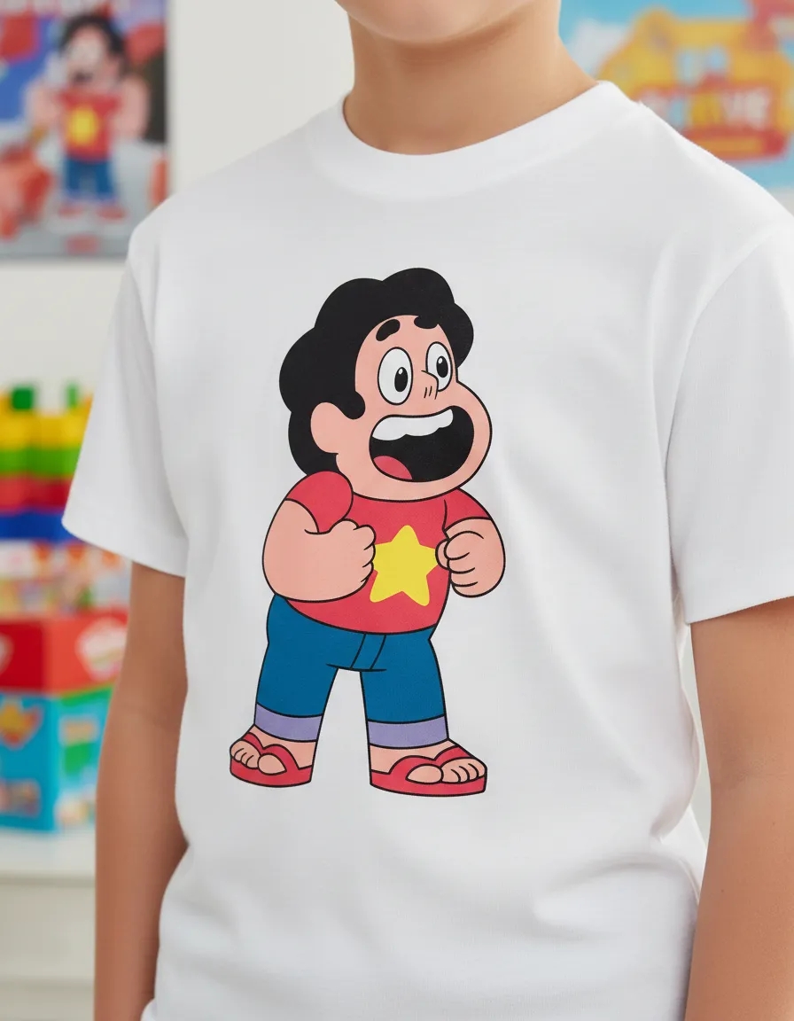 Camiseta Branca Steven Universo ( Infantil ) mlc