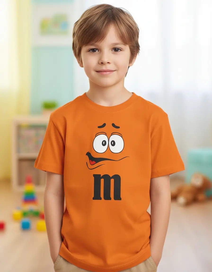 Camiseta Laranja Infantil M&m spe