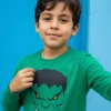 Camiseta Verde Manga Comprida Longa Infantil Incrivel Hulk mlc