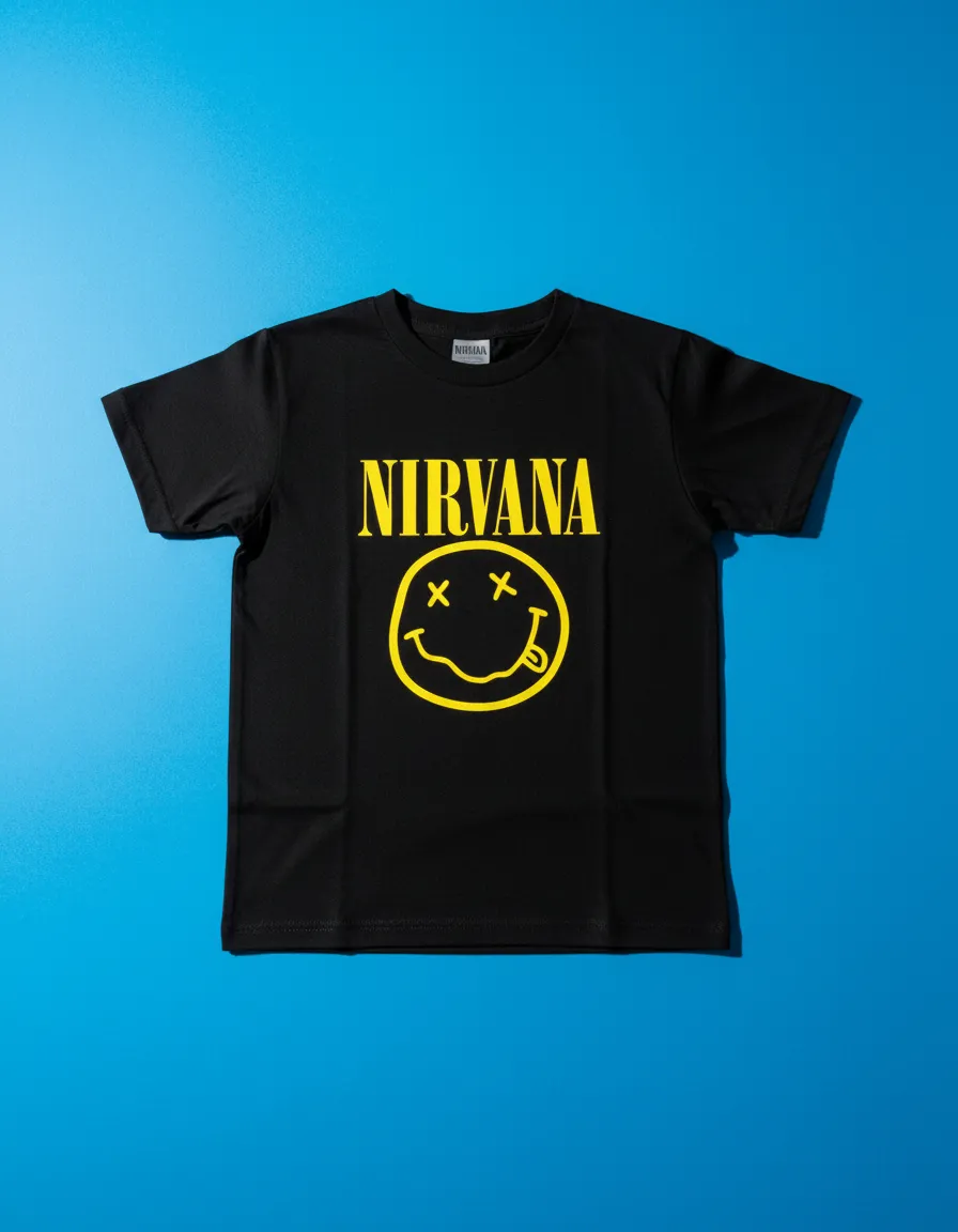 Camiseta Preta Infantil Banda Nirvana spe