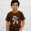 Camiseta Manga Curta Marrom Infantil Buzz Lightyear Toy Story mlc