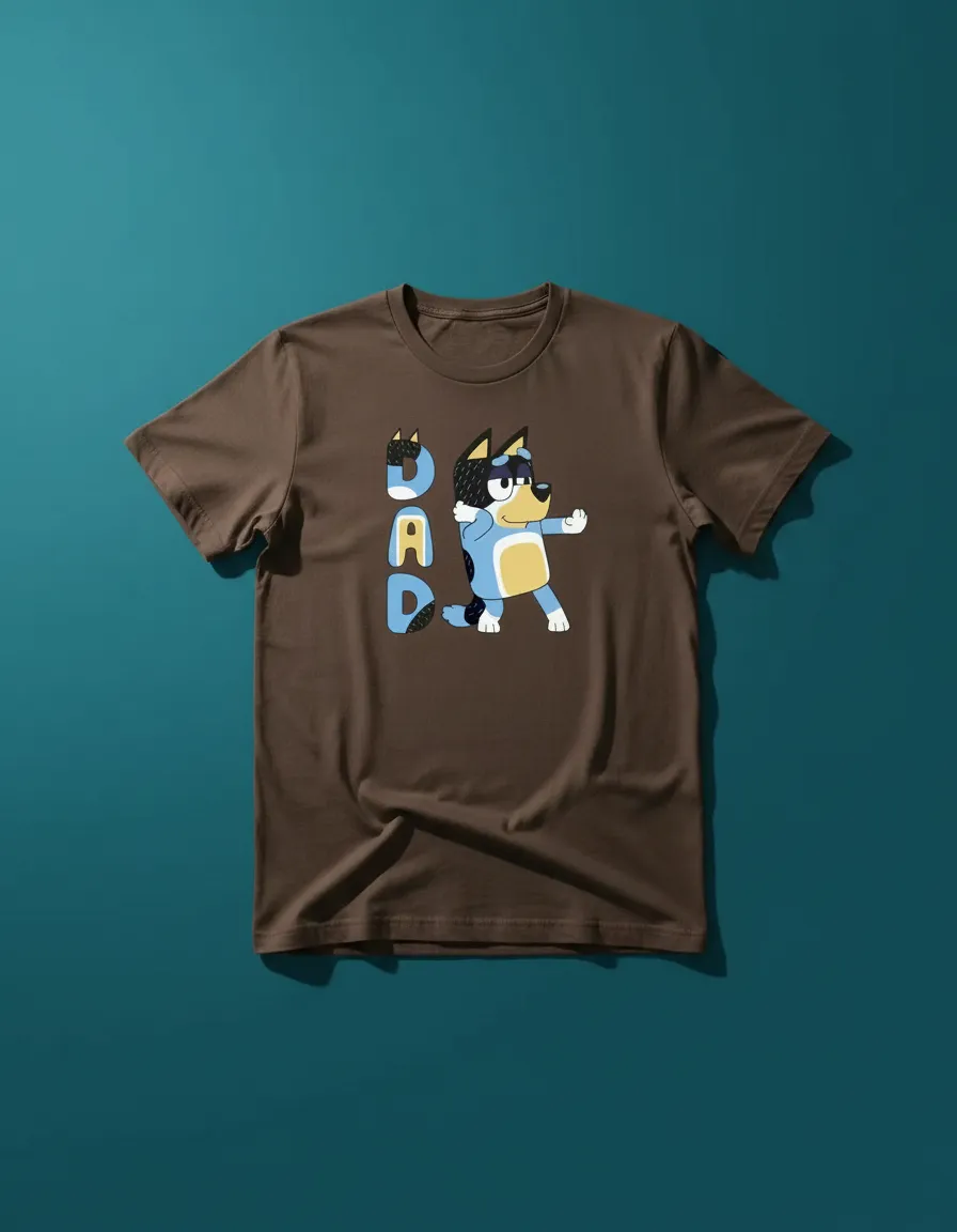 D_NQ_NP_2X_860723-MLB114412765445_072026-F-camiseta-masculina-rc-pai-bluey-bandit-tradicional Camiseta Masculina Desenho Pai Bluey Bandit Tradicional Cor Marrom mlc