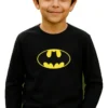Camiseta Manga Longa Preta Infantil Batman mlc