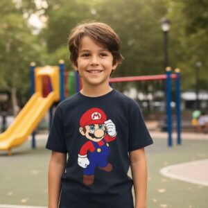 D_NQ_NP_2X_868127-MLB110603568679_042026-F-camiseta-mario-bros-infantil-mod2 Camiseta Azul-marinho Infantil Super Mario Bros Mod.2 mlr