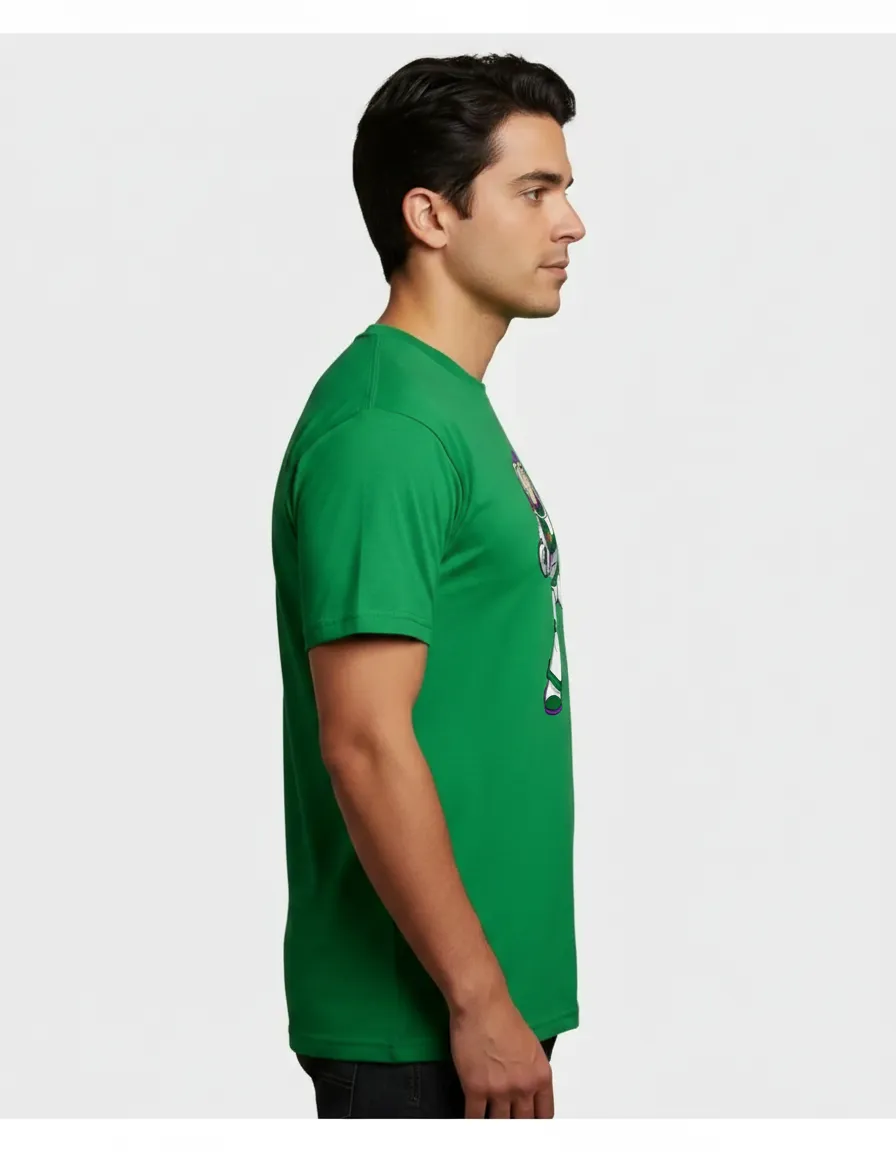 Camiseta Manga Curta Adulto Unissex Verde Buzz Toy Story mlc