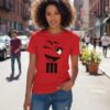 Camiseta Vermelha M&m Baby Look Piscadinha Divertido mlr